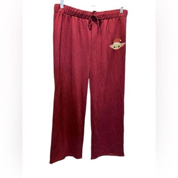 NWT Star Wars Plus Size Maroon Drawstring Waist Casual Pants “Grogu” - Size XXL - Picture 1 of 9
